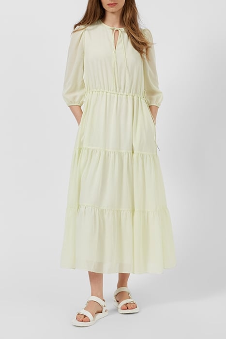 MICRO STRIPE TIERED DRESS WHITE 1