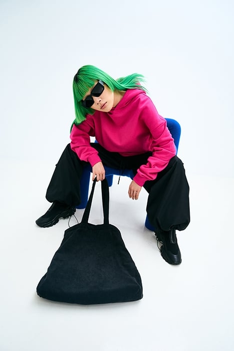 ORGANIC LOOSE HOODY HIBISKUSPINK 6