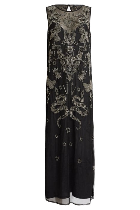 RYE EMB MAXI DRESS BLACK/GUNMETAL 3