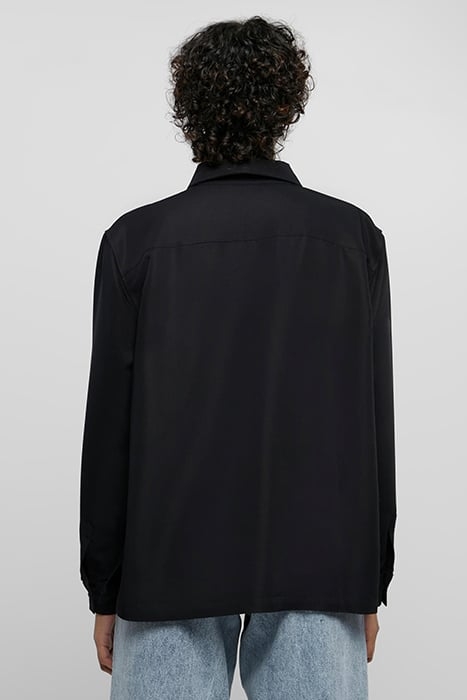 LADIES OVERSIZED TWILL SHIRT BLACK 2