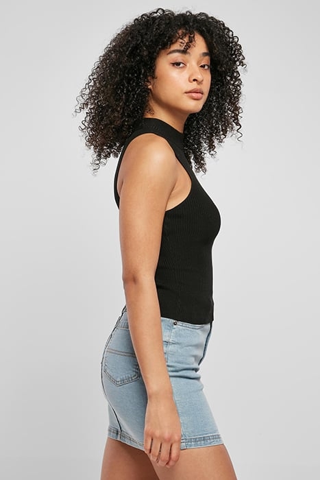 LADIES SHORT RIB KNIT TURTLENECK TOP BLACK 7