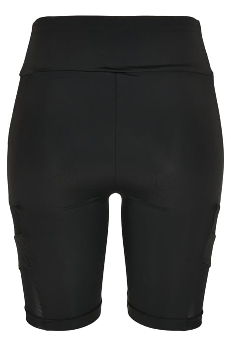 LADIES HIGH WAIST TECH MESH CYCLE SHORTS BLACK 5