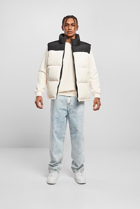 BLOCK PUFFER VEST BLACK/WHITESAND 3