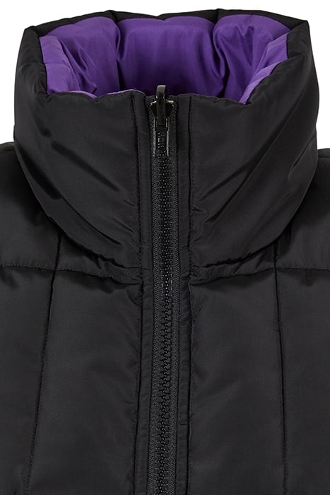 LADIES REVERSIBLE CROPPED PUFFER VEST BLACK/REALVIOLET 8