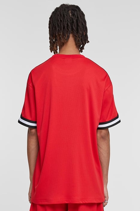 OVERSIZED STRIPES MESH TEE CITYRED 2