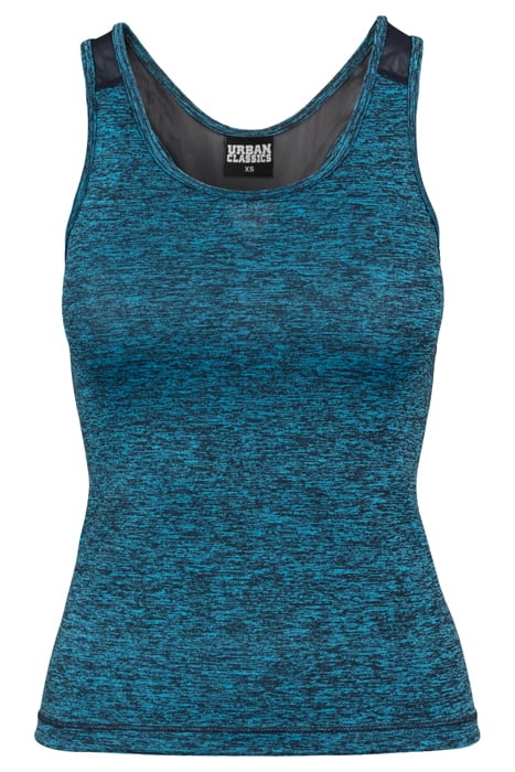 LADIES ACTIVE MELANGE TRAININGS TOP TURQUOISE/BLACK/BLACK 4