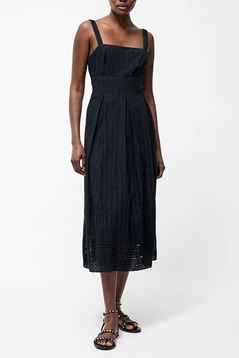 BRODERIE STRAP DRESS M SS25 SZ18 BLACK 2