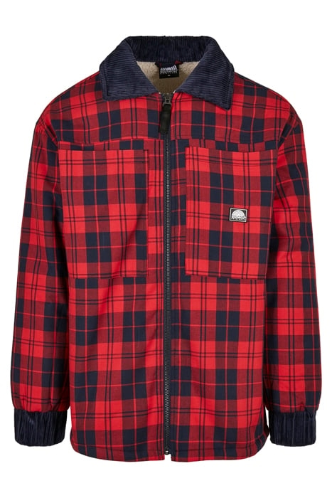SOUTHPOLE CHECK FLANNEL SHERPA JACKET RED 4