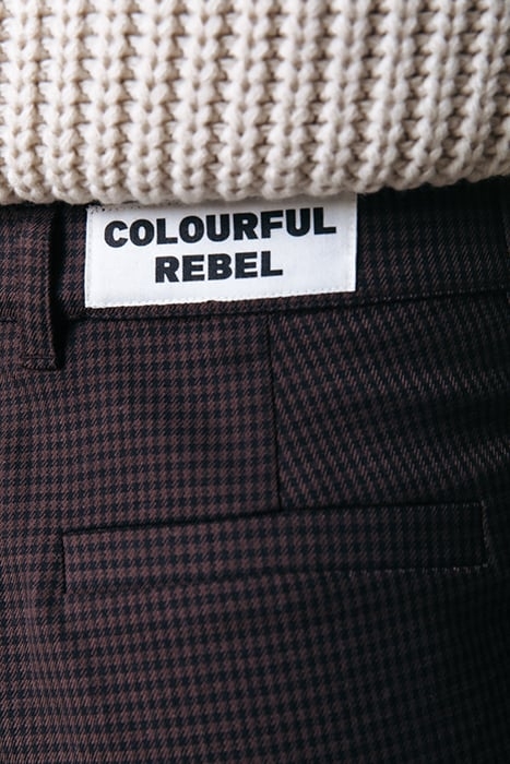 RUS CHECK STRAIGHT PANTS DARK BROWN 3