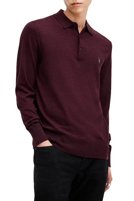 MODE MERINO LS POLO MARS RED 5