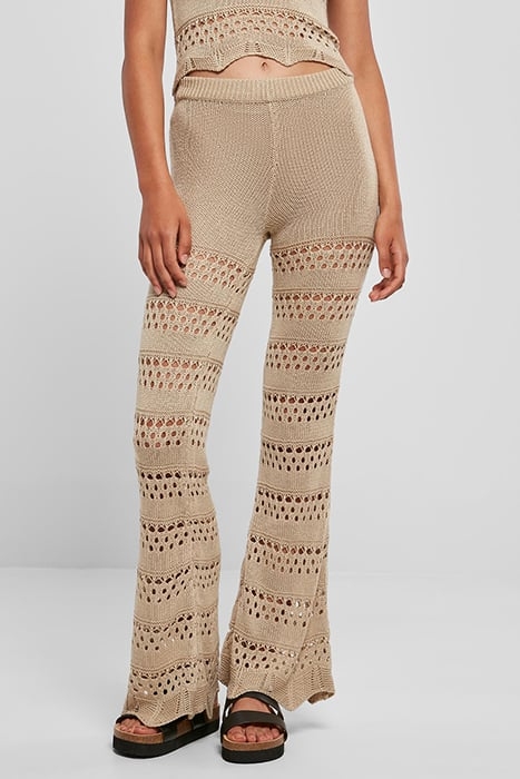 LADIES FLARED CROCHET KNIT LEGGINGS SOFTSEAGRASS 1