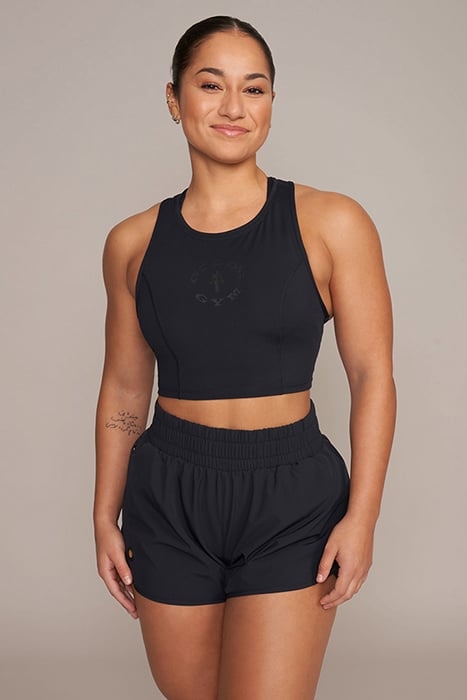 LAURA - WOMEN'S CROPPED SLEEVELESS TOP BLACK 1