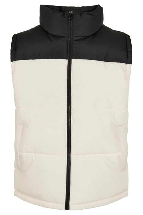 BLOCK PUFFER VEST BLACK/WHITESAND 4