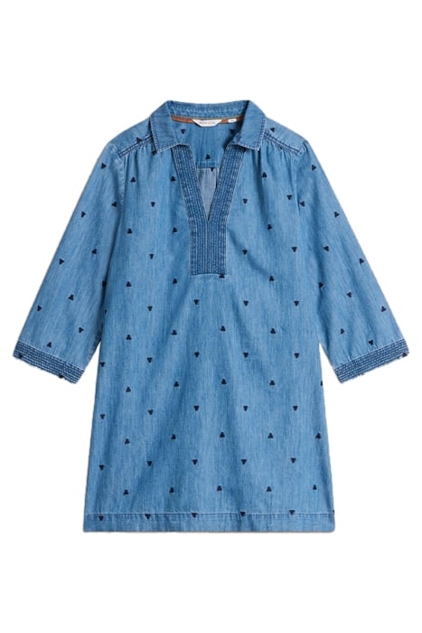 BLAIRE DENIM EMBROIDERED TUNIC MID DENIM 2