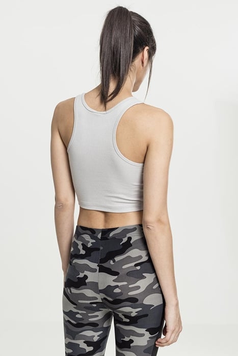 LADIES RIB CROPPED TOP GREY 2