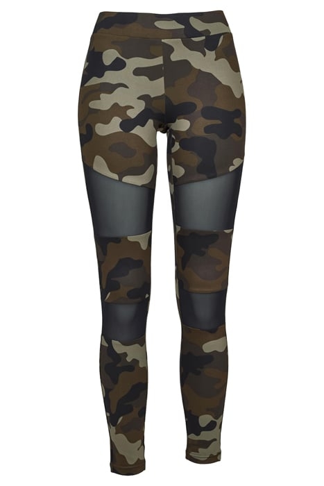 LADIES CAMO TECH MESH LEGGINGS WOODCAMO/BLK 4
