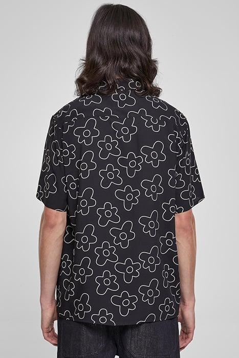 VISCOSE AOP RESORT SHIRT BLACKFLOWER 2