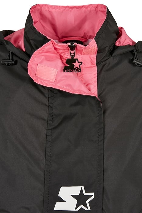 LADIES STARTER COLORBLOCK HALFZIP WINDBREAKER BLACK/PINKGRAP 8