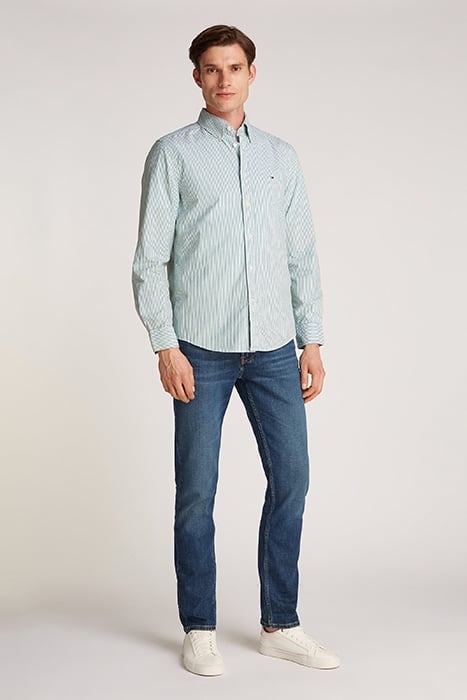 FLEX POPLIN CASUAL SHIRT RELAXED FIT GREEN/WHITE 2
