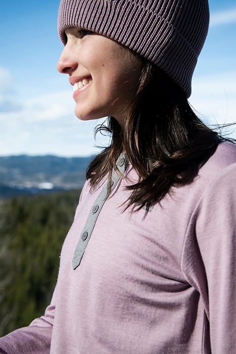 MYSKE WOOL YOUTH SHIRT LILAC CHALK 3