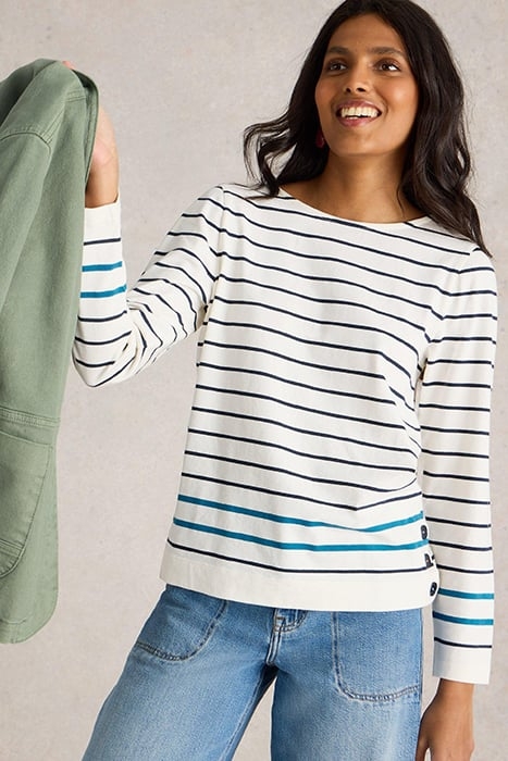 WILLOW STRIPE LS TOP WHITE MULTI 1