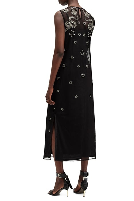 RYE EMB MAXI DRESS BLACK/GUNMETAL 2