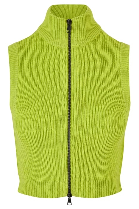 LADIES SHORT KNIT VEST FROZENYELLOW 4