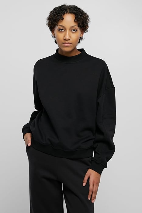 LADIES OVERSIZED ORGANIC CREWNECK BLACK 1