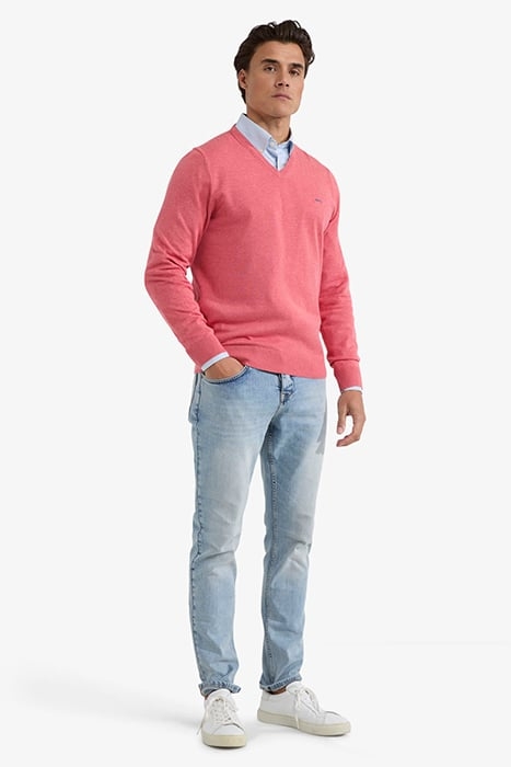 V-NECK SWEATER CORAL RED 2