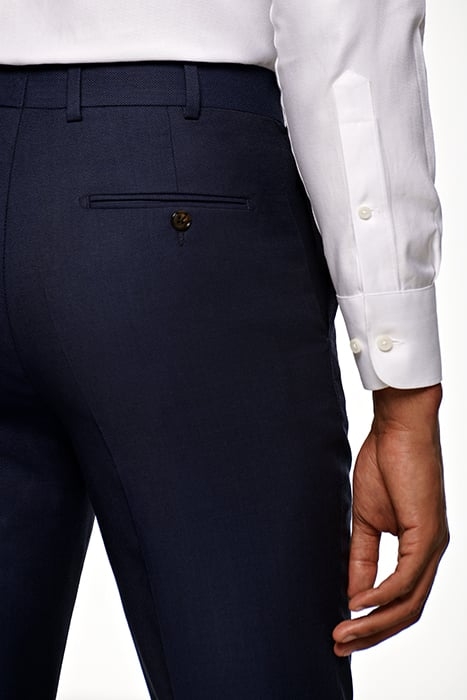 BLUE BIRD'S EYE SLIM LEG STRAIGHT TROUSERS 5