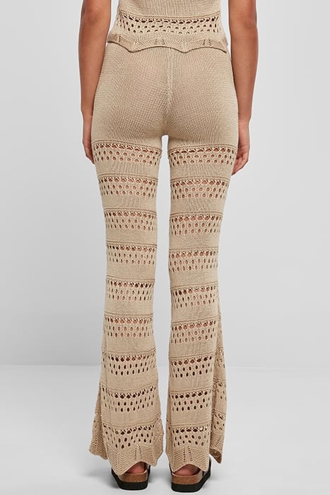 LADIES FLARED CROCHET KNIT LEGGINGS SOFTSEAGRASS 2