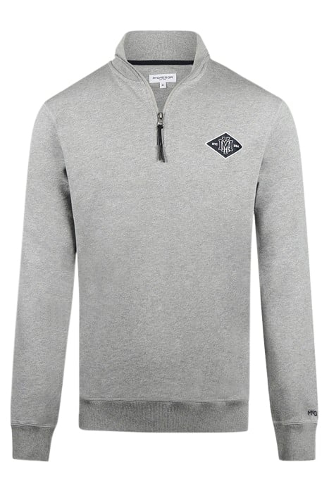 ZIP MOCK SWEATSHIRT MEDIUM GREY MELANGE 4