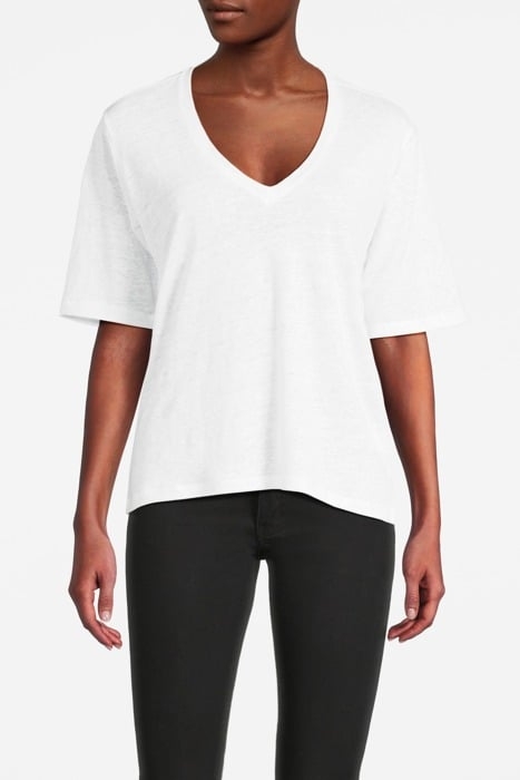 KEELIA V-NECK TEE WHITE 1