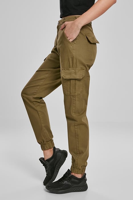 LADIES HIGH WAIST CARGO PANTS SUMMEROLIVE 6