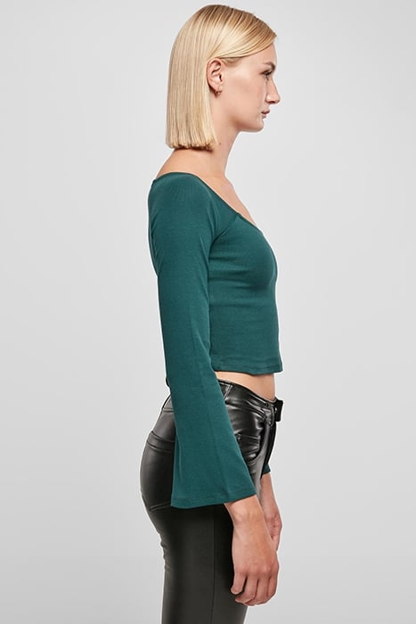 LADIES SHORT RIB WIDE V-NECK LONGSLEEVE JASPER 7