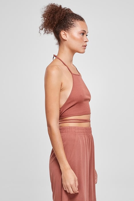 LADIES RIB TRAPEZE CROPPED TOP TERRACOTTA 7