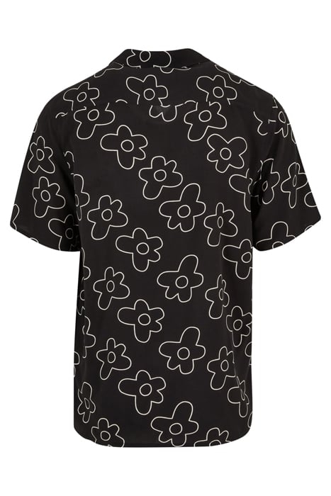 VISCOSE AOP RESORT SHIRT BLACKFLOWER 5