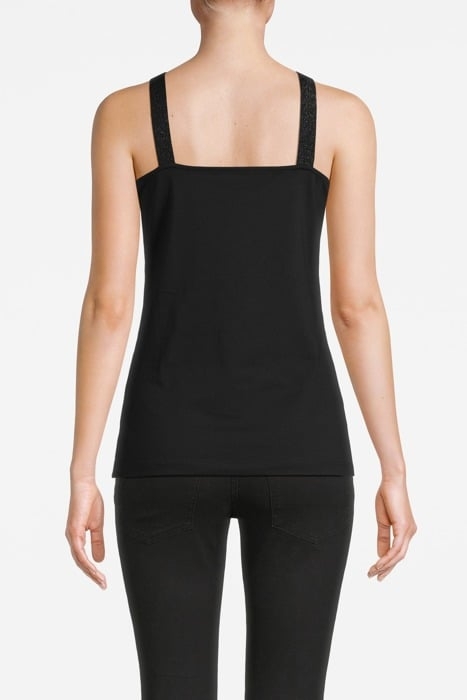 SINGLET CROSS BAND ORGANIC COTTON ELASTANE BASIC BLACK 2