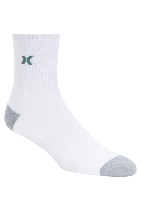 6PK MENS 1/2 TERRY HI QTR CREW WHITE / GREY 3