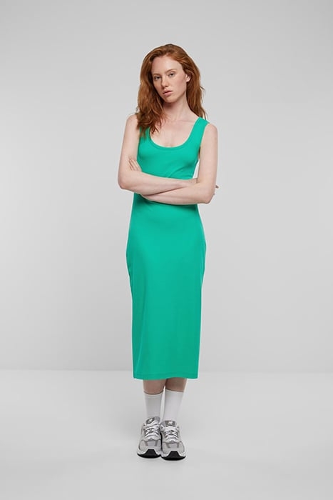 LADIES RIB TOP DRESS FERNGREEN 5