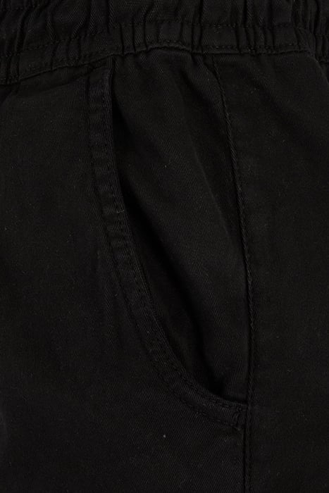 LADIES HIGH WAIST TWILL CARGO PANTS BLACK 8