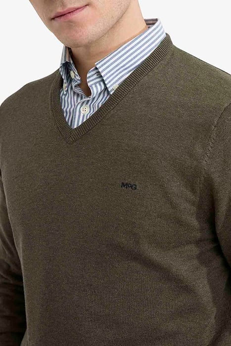 V-NECK SWEATER OLIVE 6