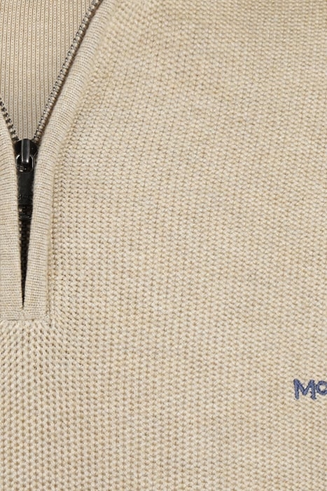 STRUCTURED ZIP MOCK SWEATER SAND 7