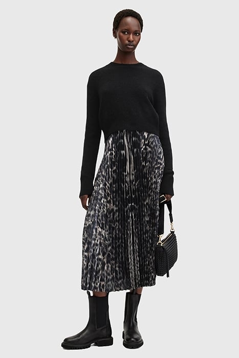 JINX PLEATED DRESS JINX TAUPE BROWN 1