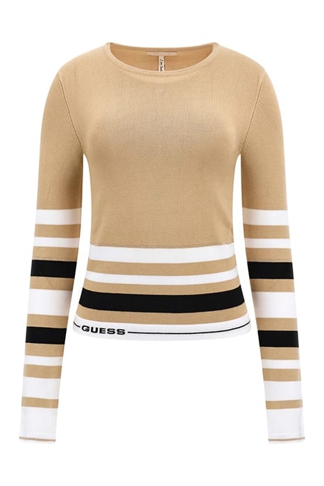 MAIA RN LS SWTR TAUPE WHITE BLACK ST 4