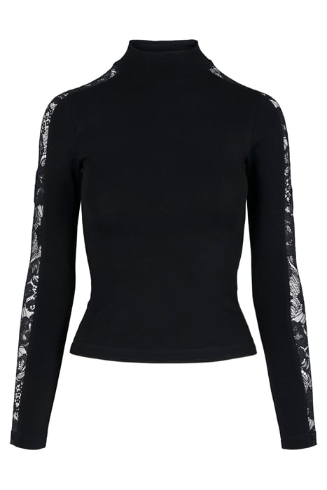 LADIES LACE STRIPED LS BLACK 4