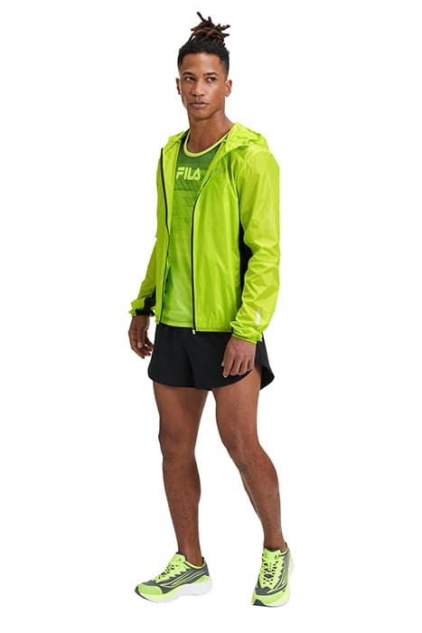 ROMENTINO PACKABLE RUNNING JACKET ACID LIME-BLACK 3