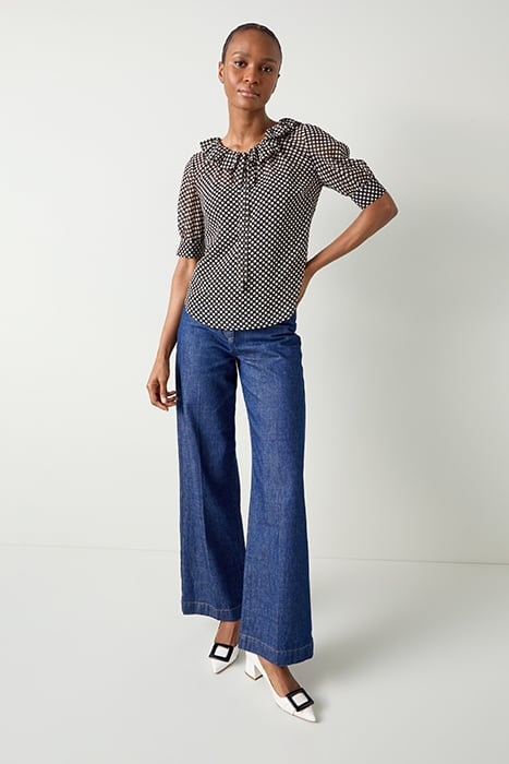 COCO POLKA BLOUS BLACK/CREAM 2