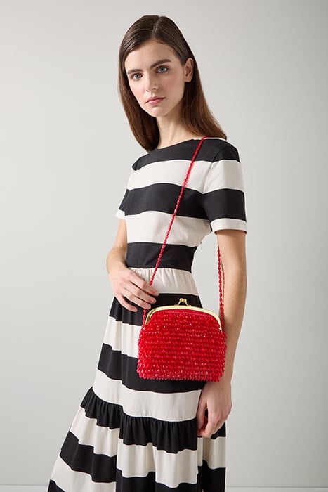 VALETTA CLASP SHOULDER BAG RED 2