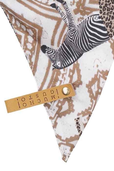 SILK SCARF ST. TROPEZ ZEBRA BROWN 1